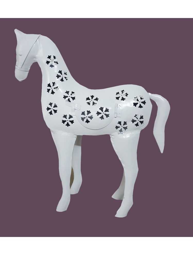 White Colored Decorative Horse Shape Candle Holder