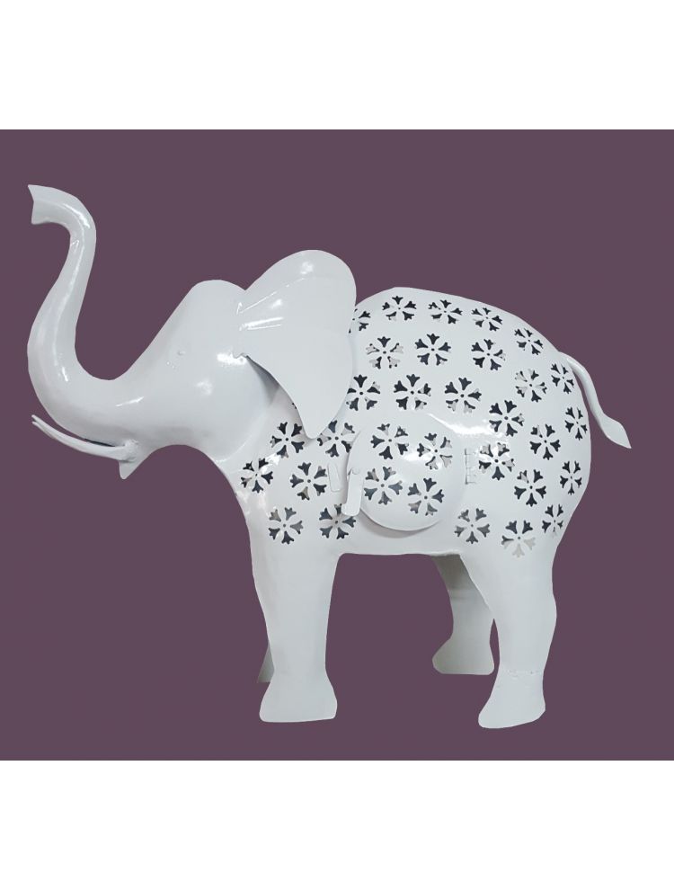 White Colored Decorative Elephant Shape Candle Holder