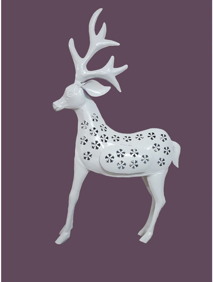 White Colored Decorative Deer Shape Candle Holder