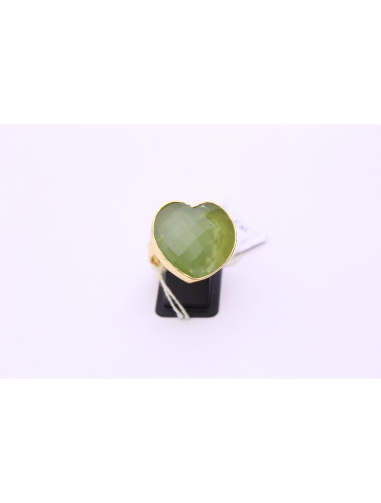 Brass Green Stone Ring