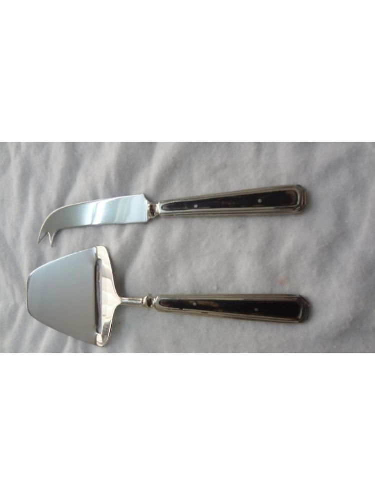  Stainless Steel & Brown Wooden  Chopping & Serving Cutlery