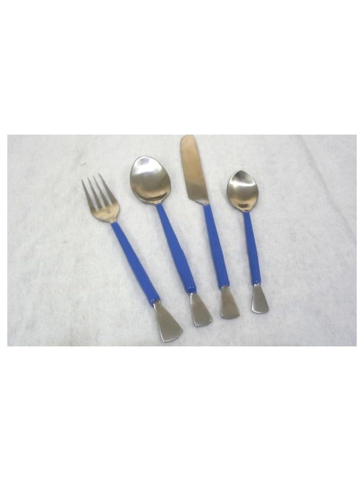  Stainless Steel & Blue Chopping & Serving Cutlery