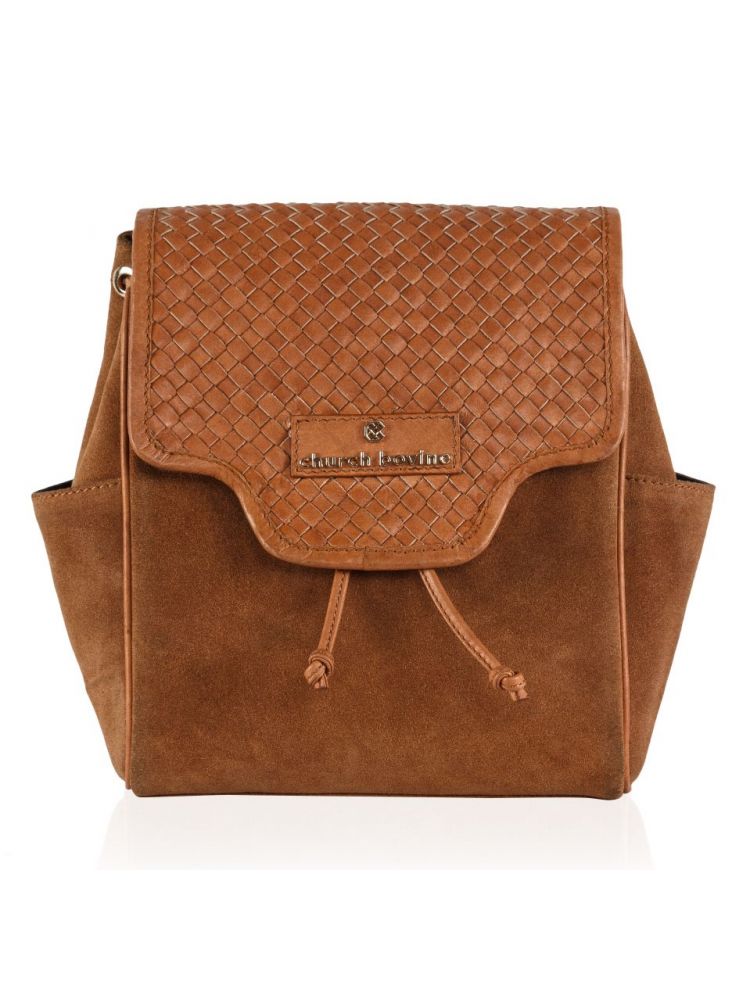 Tan Weaved Backpack Small